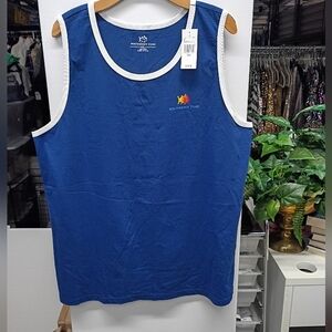 Blue Tank Top with White Trim